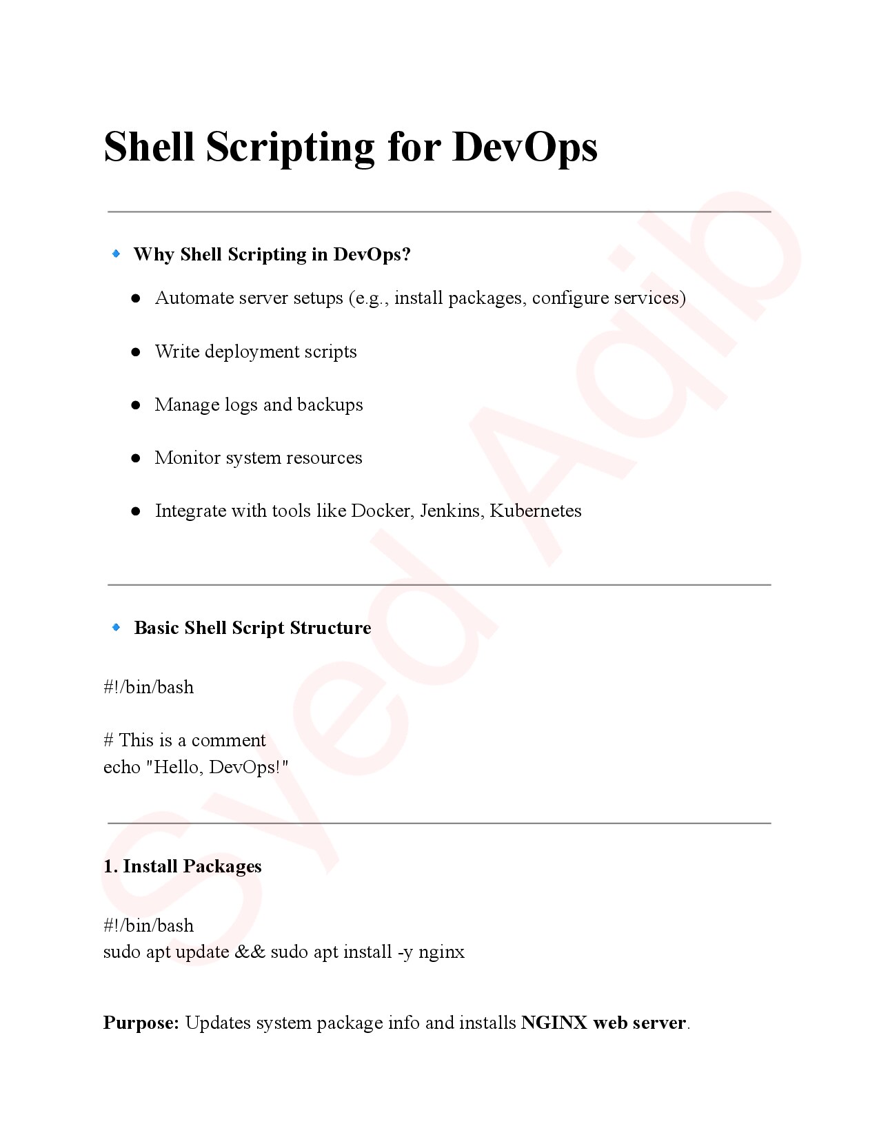 Shell Scripting for DevOps